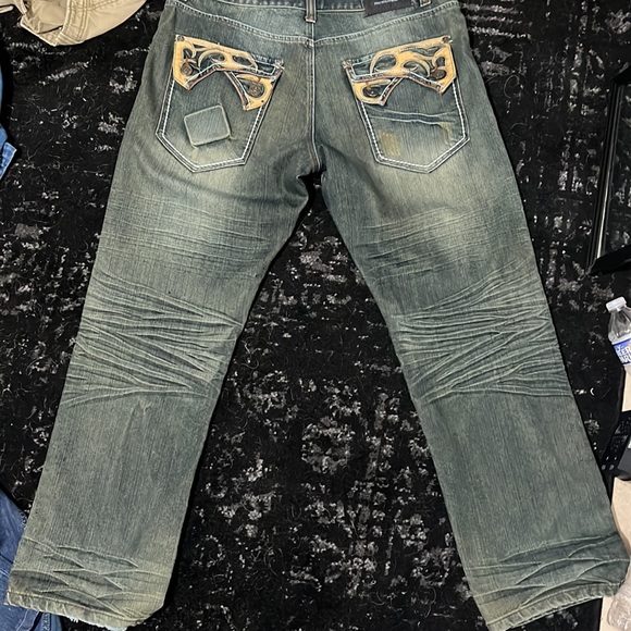 Raw blue 38/32 jeans with pocket design - Picture 2 of 7